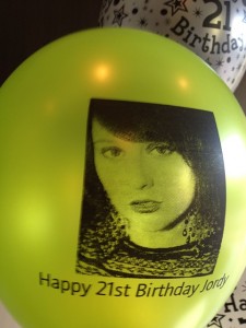 Jordy's 21st balloon individual