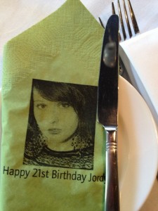 Jordy's 21st napkins